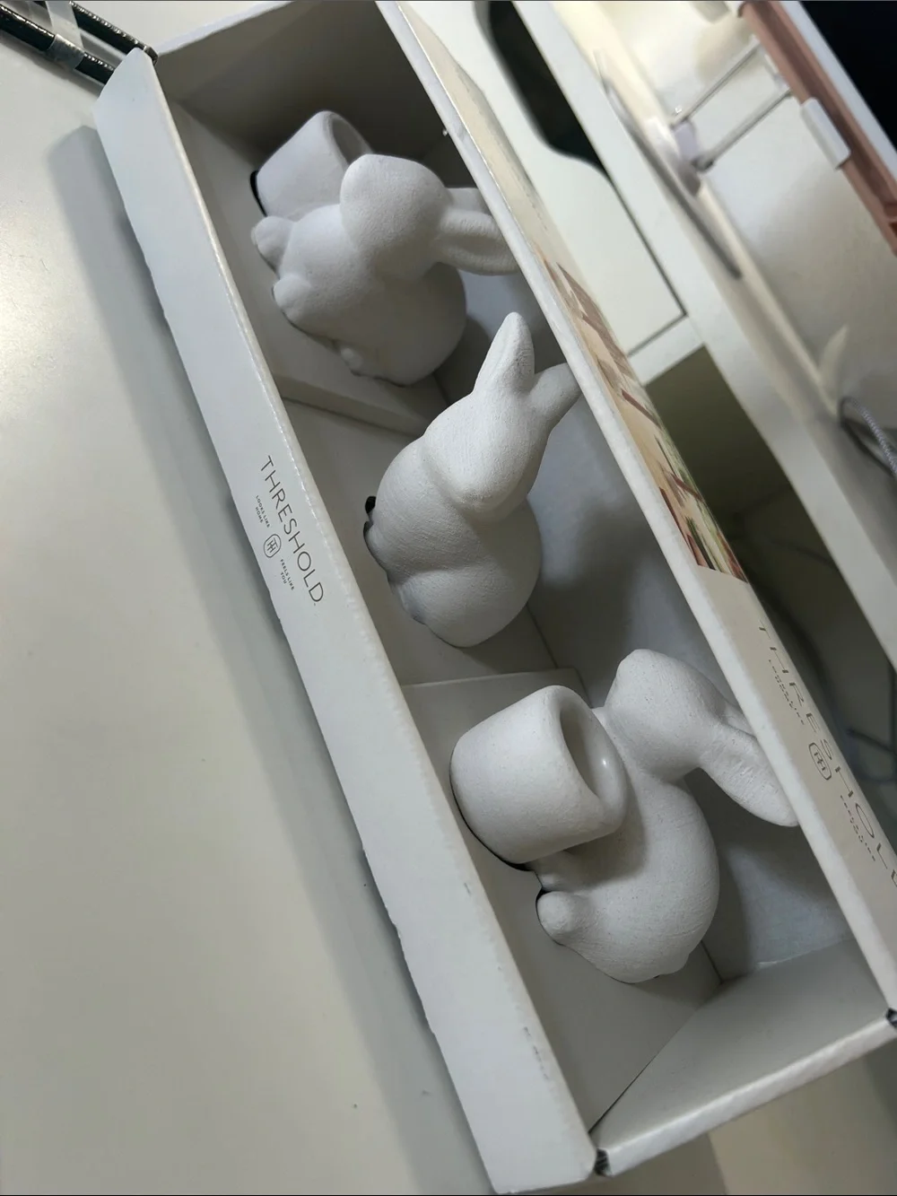 NWT Threshold 3 pc Easter Bunny Taper Candleholders